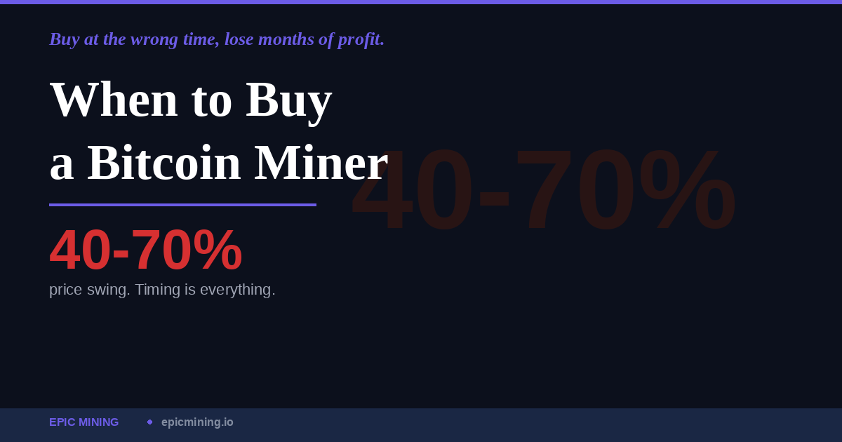 When to Buy a Bitcoin Miner (and When to Wait)